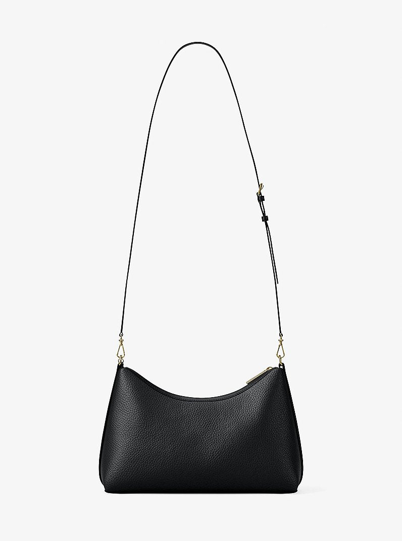 Sammy Medium Pebbled Leather Convertible Shoulder Bag (BLACK)