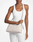 Sammy Medium Pebbled Leather Convertible Shoulder Bag (LT CREAM)