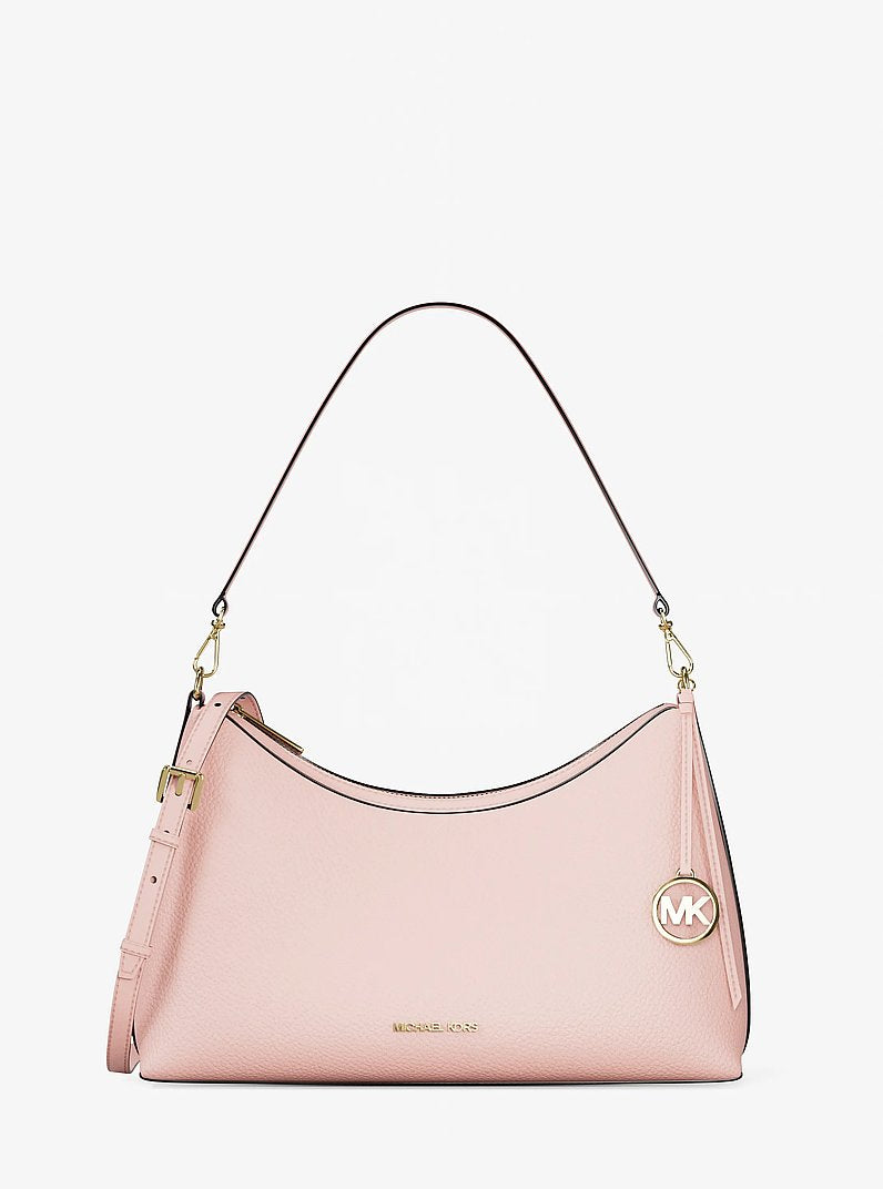 Sammy Medium Pebbled Leather Convertible Shoulder Bag (POWDER BLUSH)