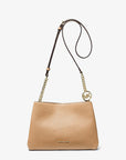 Christina Small Pebbled Leather Crossbody Bag (CAMEL)