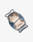 Avalon Medium Embellished Denim Convertible Tote Bag (WASHED DENIM)