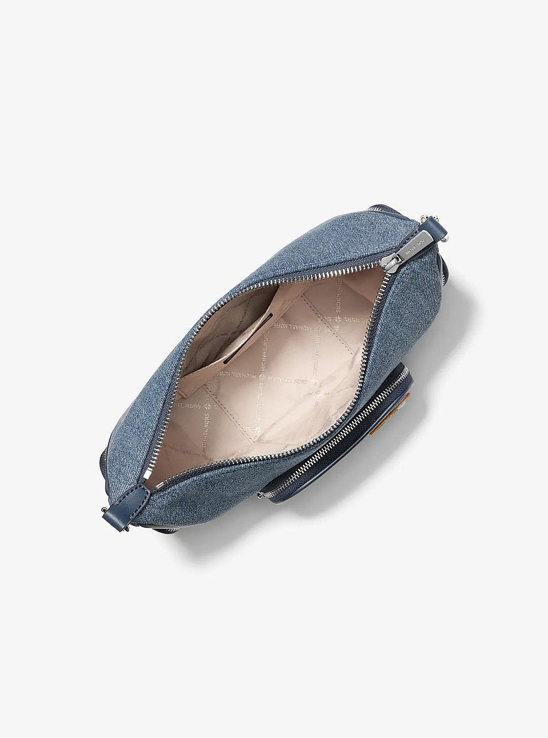Merritt Small Embellished Denim Convertible Crossbody Bag (WASHED DENIM)