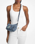 Merritt Small Embellished Denim Convertible Crossbody Bag (WASHED DENIM)
