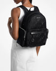 Prescott Large Printed Nylon Backpack (BLACK)