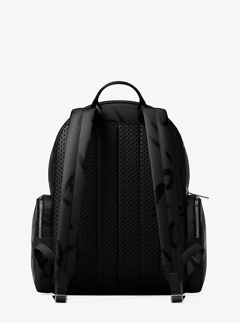 Prescott Large Printed Nylon Backpack (BLACK)