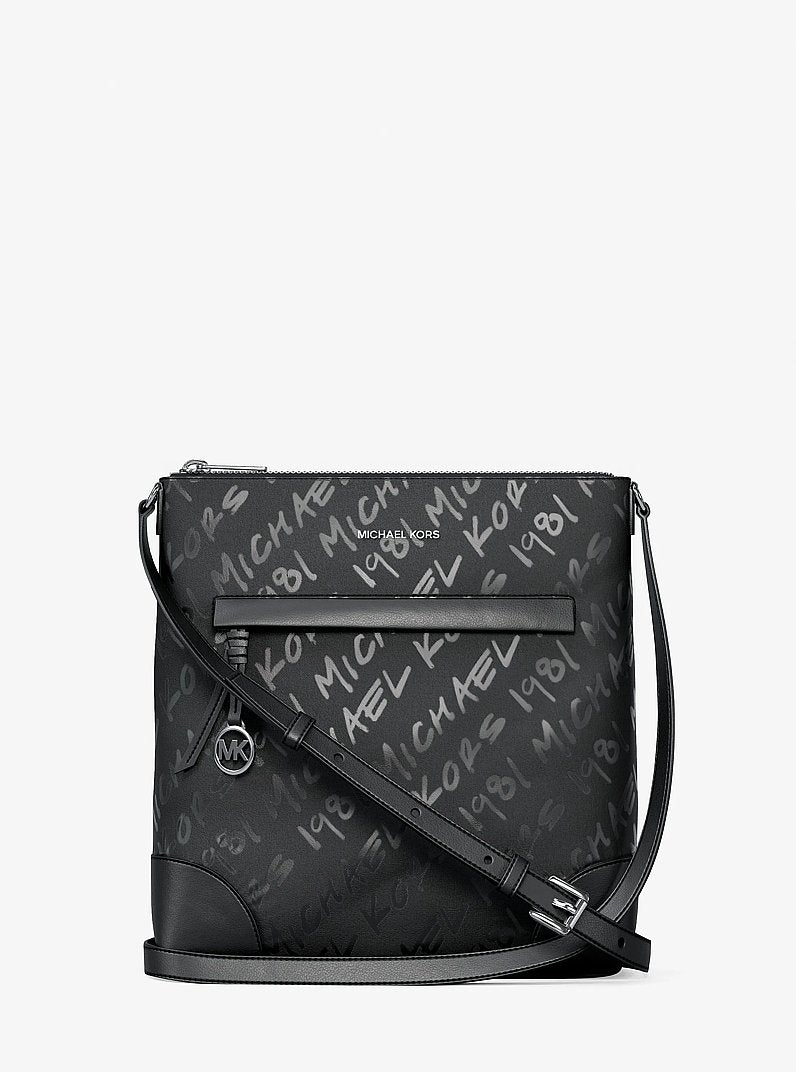 Prescott Small Logo Printed Nylon Crossbody Bag (BLACK)