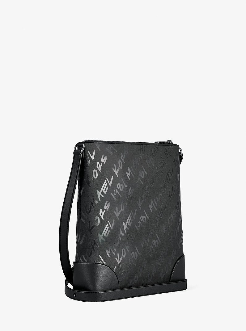 Prescott Small Logo Printed Nylon Crossbody Bag (BLACK)
