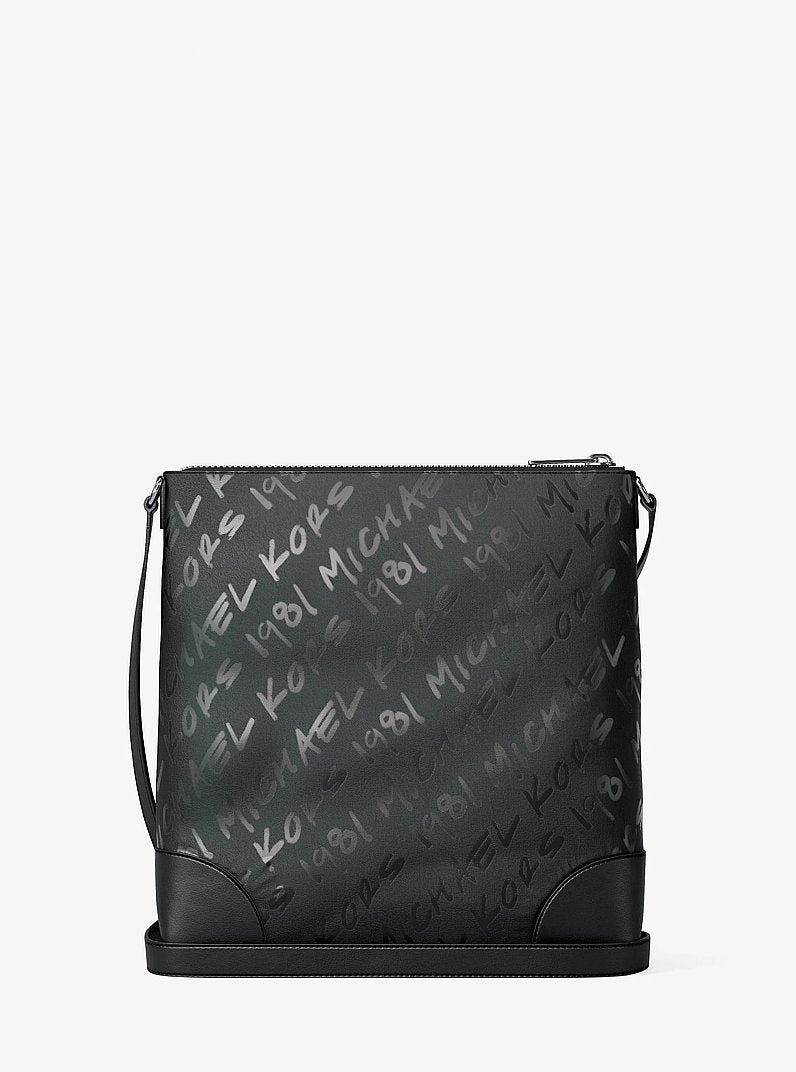 Prescott Small Logo Printed Nylon Crossbody Bag (BLACK)