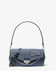 Soho Small Embellished Denim Convertible Crossbody Bag (WASHED DENIM)