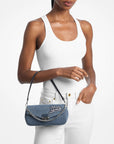 Soho Small Embellished Denim Convertible Crossbody Bag (WASHED DENIM)