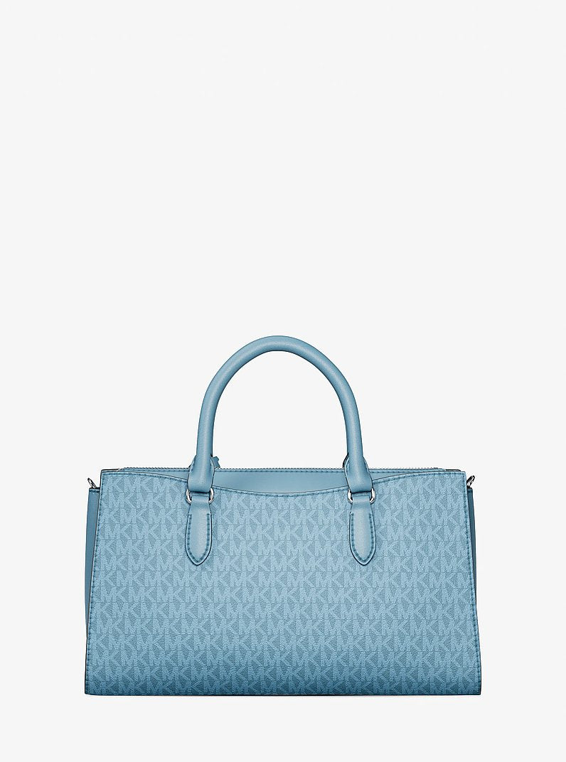 Arden Medium Top-Zip Satchel (DENIM)