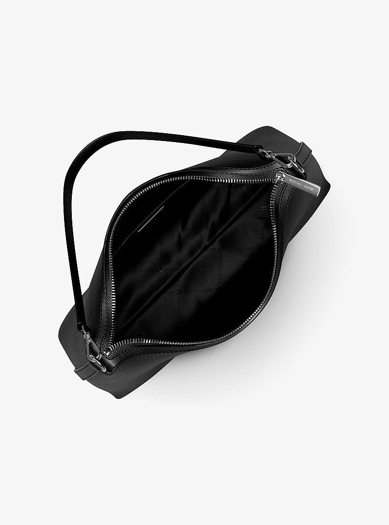 Sammy Medium Pebbled Leather Convertible Shoulder Bag (BLACK)