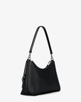 Sammy Medium Pebbled Leather Convertible Shoulder Bag (BLACK)