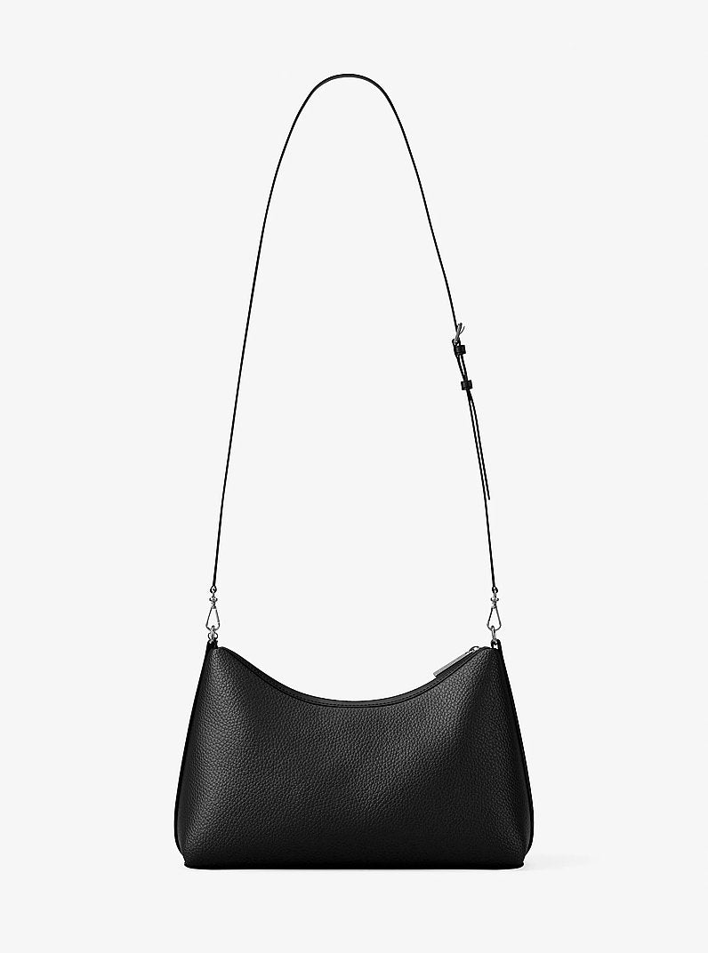 Sammy Medium Pebbled Leather Convertible Shoulder Bag (BLACK)