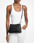 Christina Small Pebbled Leather Crossbody Bag (BLACK)