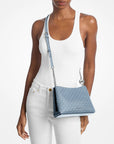 Christina Small Signature Logo Crossbody Bag (DENIM)