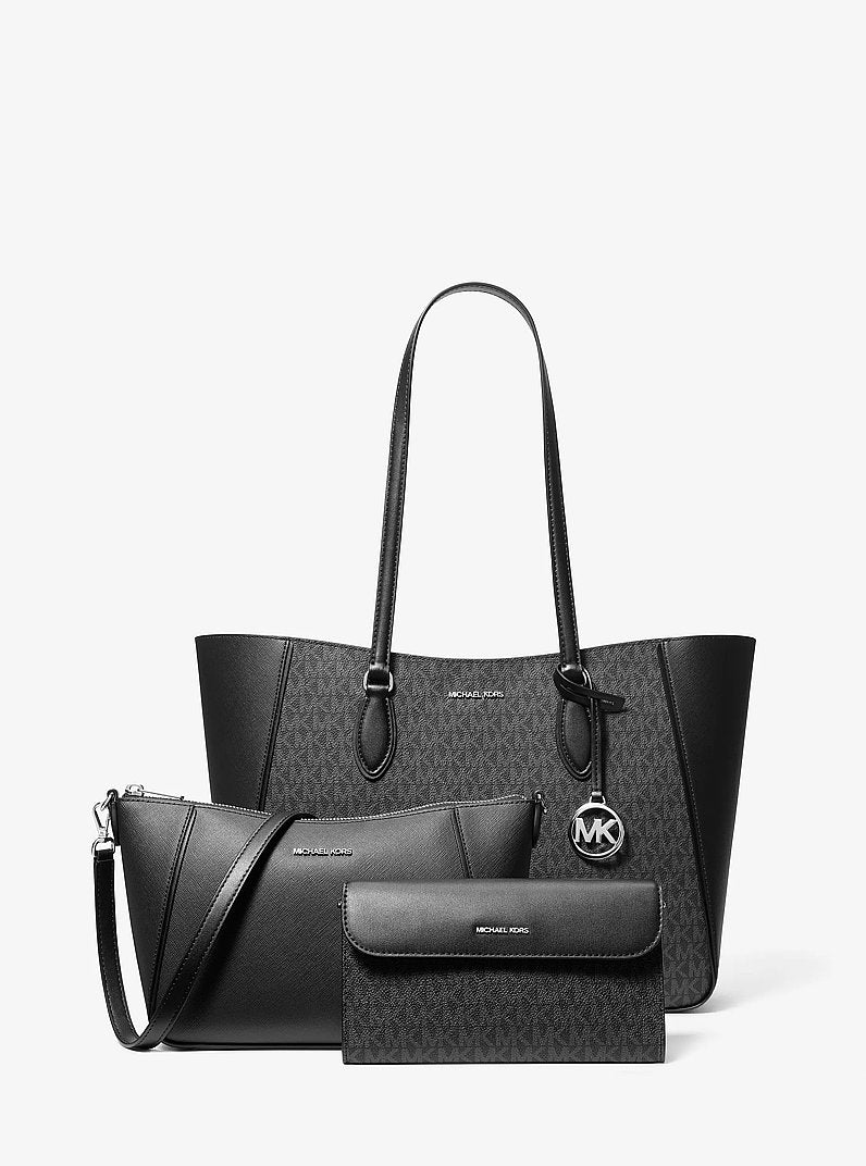 Jet Set Travel Large 3-in-1 Signature Logo Tote Bag (BLACK)