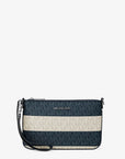 Jet Set Travel Striped Signature Logo Convertible Wristlet (NAVY)