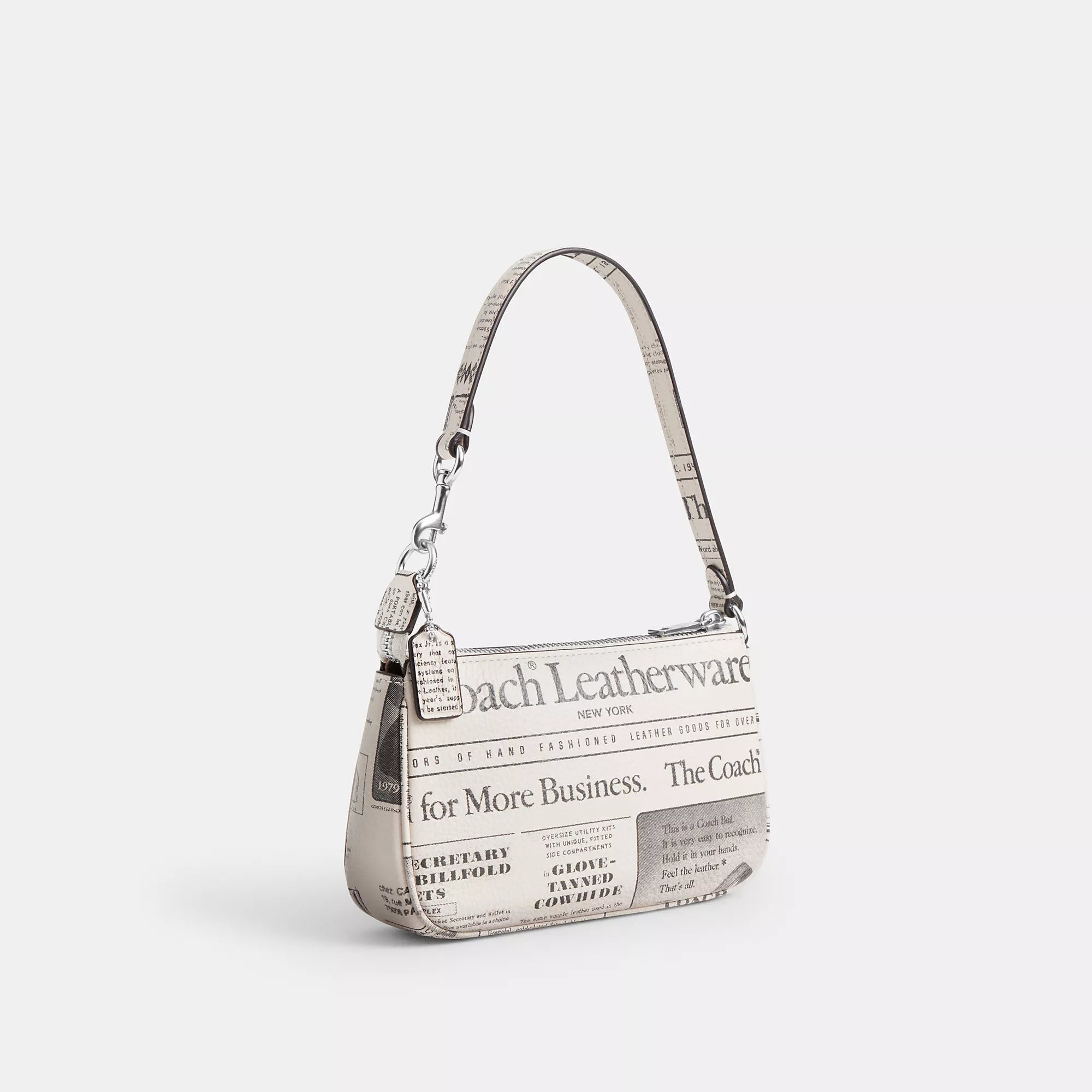 Nolita 19 With Newspaper Print (Silver/Chalk)