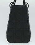 CHRISTIAN DOR Canage Lady DOR Hand Bag Calfskin Black MSLOI Auth A