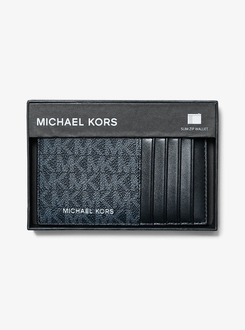 Cooper Slim Signature Logo Zip Wallet (ADMRL/PLBLUE)