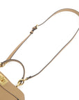 FNDI Leather Peekaboo ISeeU Small Hand Bag Brown 8BN327