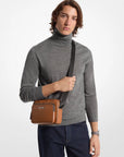 Cooper Pebbled Leather Utility Crossbody Bag (LUGGAGE)