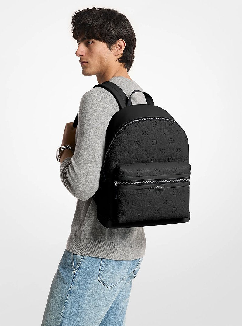 Cooper Medium Logo Debossed Dome Backpack (BLACK)