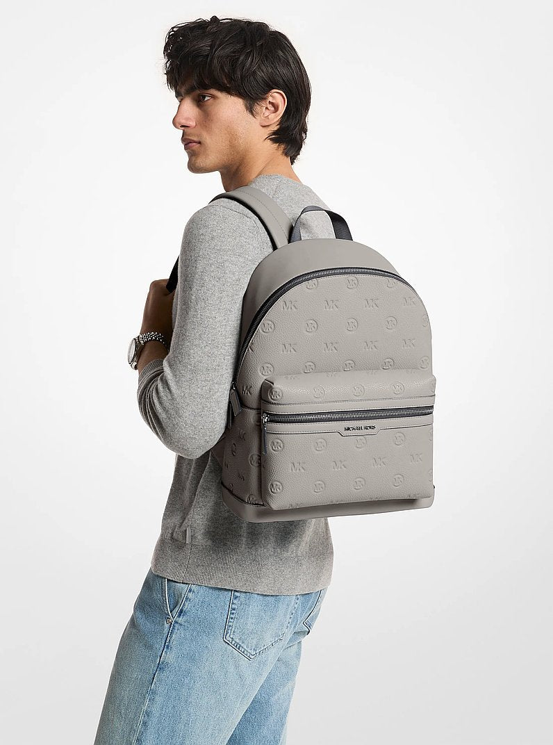 Cooper Medium Logo Debossed Dome Backpack (PEARL GREY)