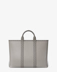Cooper Medium Pebbled Leather and Signature Logo Tote Bag (PEARL GREY)