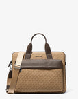 Pacey Medium Signature Logo Pocket Briefcase (CAMEL)