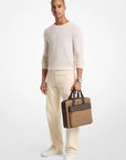 Pacey Medium Signature Logo Pocket Briefcase (CAMEL)
