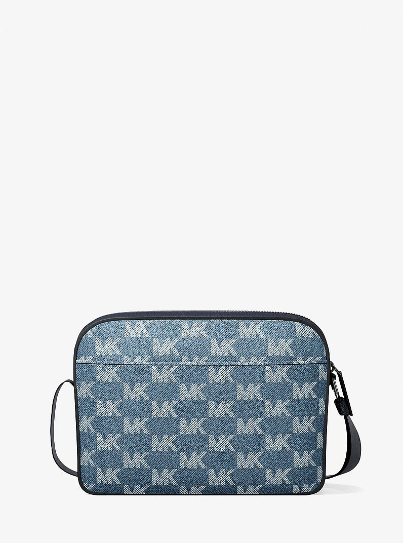 Cooper Logo Jacquard Denim Flight Bag (MEDIUM BLUE WASH)