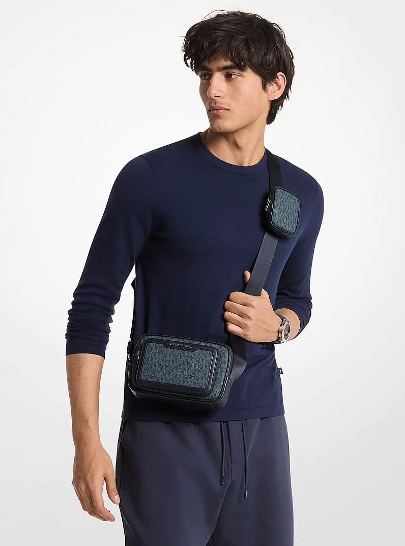 Cooper Signature Logo Camera Crossbody Bag With Pouch (ADMRL/PLBLUE)
