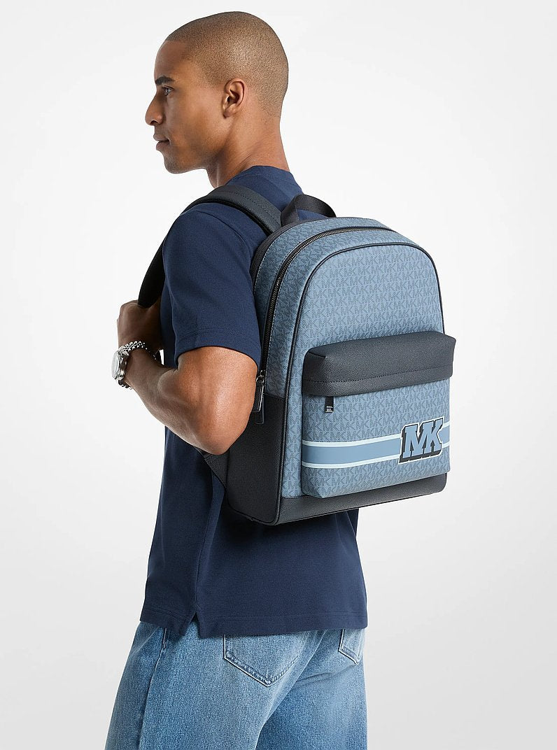 Pacey Embellished Striped Signature Logo Backpack (DENIM)