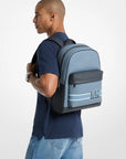Pacey Embellished Striped Signature Logo Backpack (DENIM)