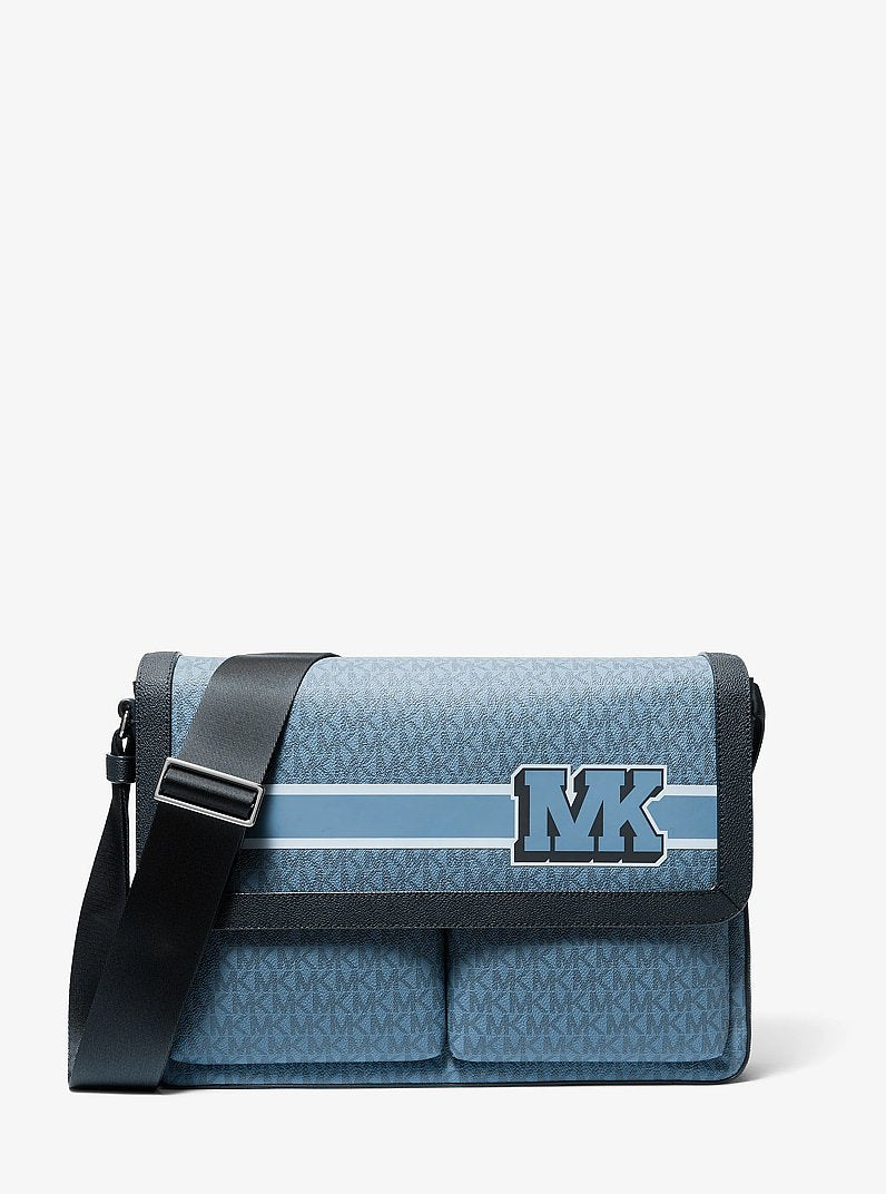 Pacey Embellished Signature Logo Messenger Bag (DENIM)