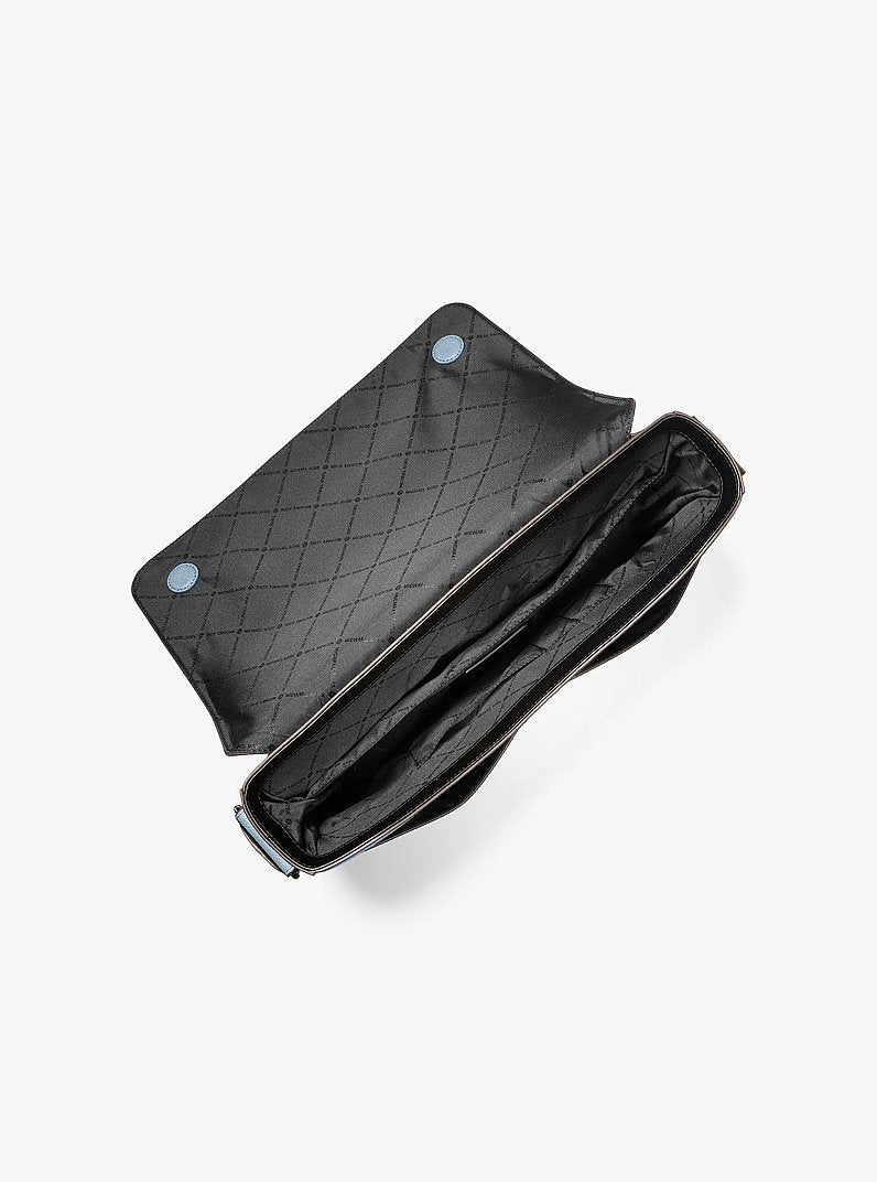 Pacey Embellished Signature Logo Messenger Bag (DENIM)