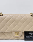 CHNL Classic Flap Medium Beige Clair GHW Caviar