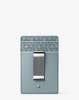 Hudson Pebbled Leather and Signature Logo Money Clip Card Case (CHAMBRAY)
