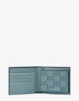 Hudson Logo Embossed Leather Billfold Wallet and Passcase (CHAMBRAY)