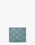 Hudson Logo Embossed Leather Billfold Wallet and Passcase (CHAMBRAY)