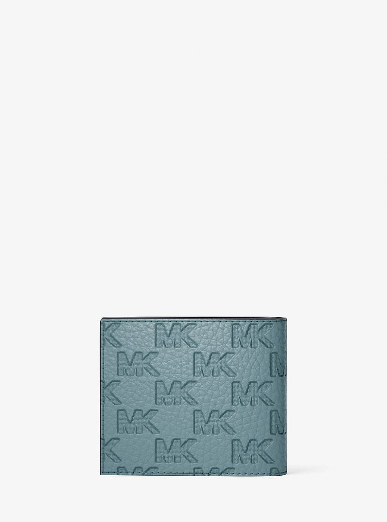 Hudson Logo Embossed Leather Billfold Wallet and Passcase (CHAMBRAY)