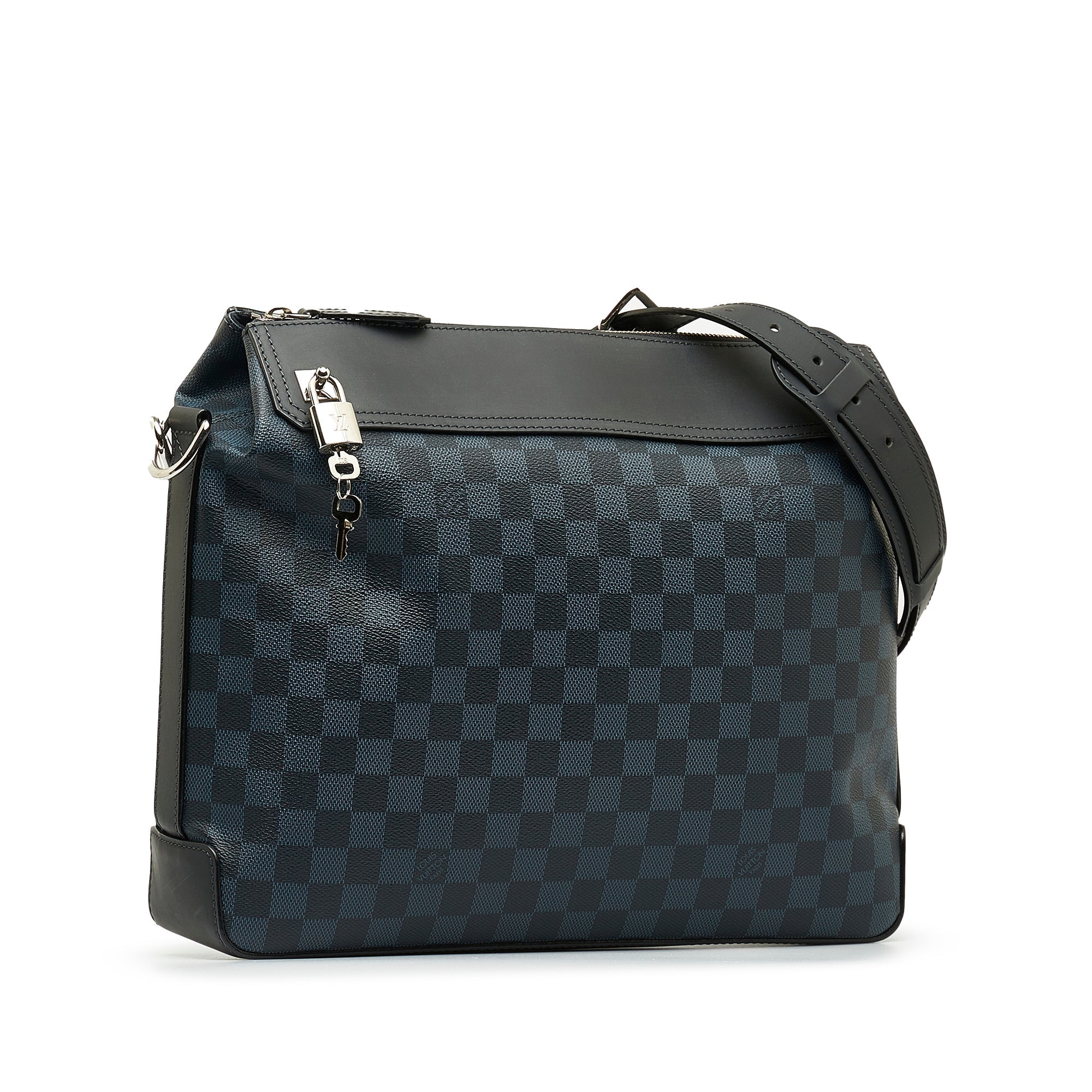 Blue LV Damier Cobalt Greenwich Messenger Crossbody Bag