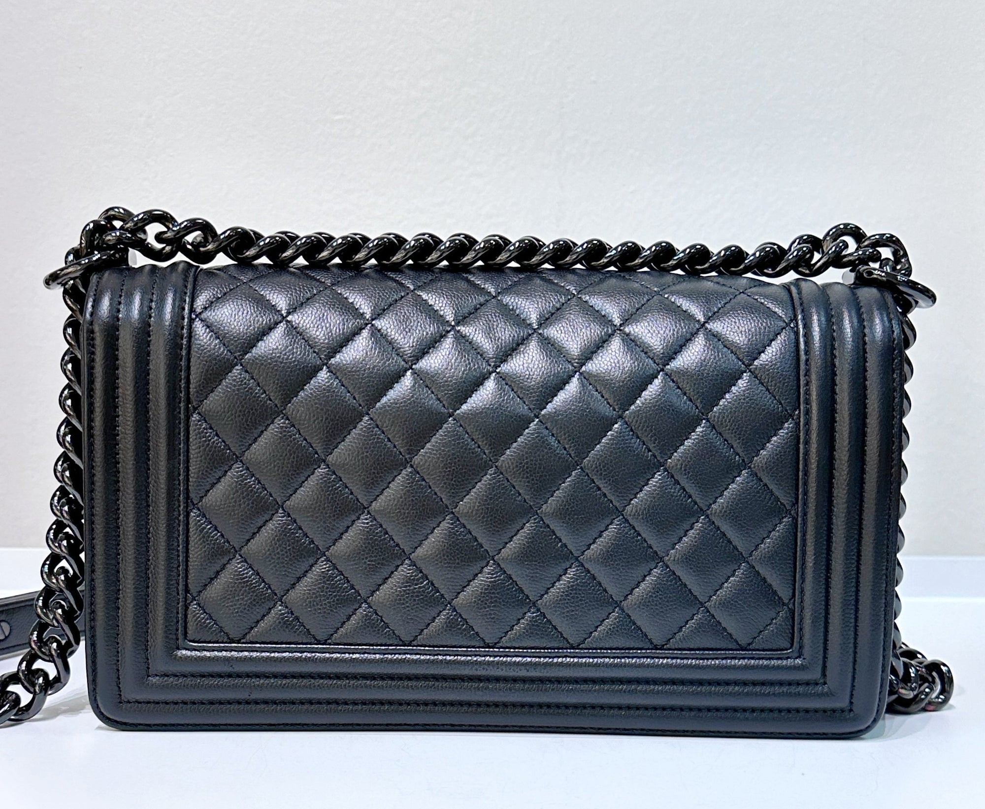 CHNL Medium LeBoy So Black Caviar Leather Bag