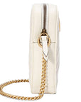(WMNS) GCCI GG Marmont Gold Logo Leather Chain Shoulder Messenger Bag Mini White Classic -DTDCT-