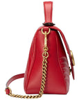 (WMNS) GCCI GG Marmont Gold Logo Distress Leather Chain handbag Small Red Classic -DTDIT-