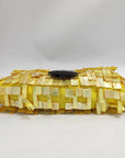 FNDI Baguette Yellow Silk With Mother Of Pearl Sequins Extremely Rare
