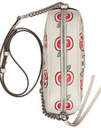 (WMNS) GCCI GG Marmont Silver Logo Apple Pattern Leather Chain Shoulder Messenger Bag Small White / Red Valentine's Day limited -WAN-