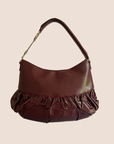 CHRISTIAN DOR BURGUNDY LEATHER CORSET BAG